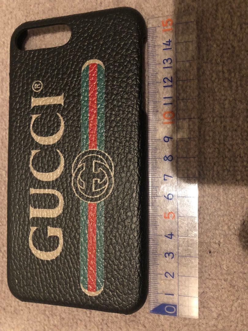GUCCI ブラックレザー調 iPhoneケース