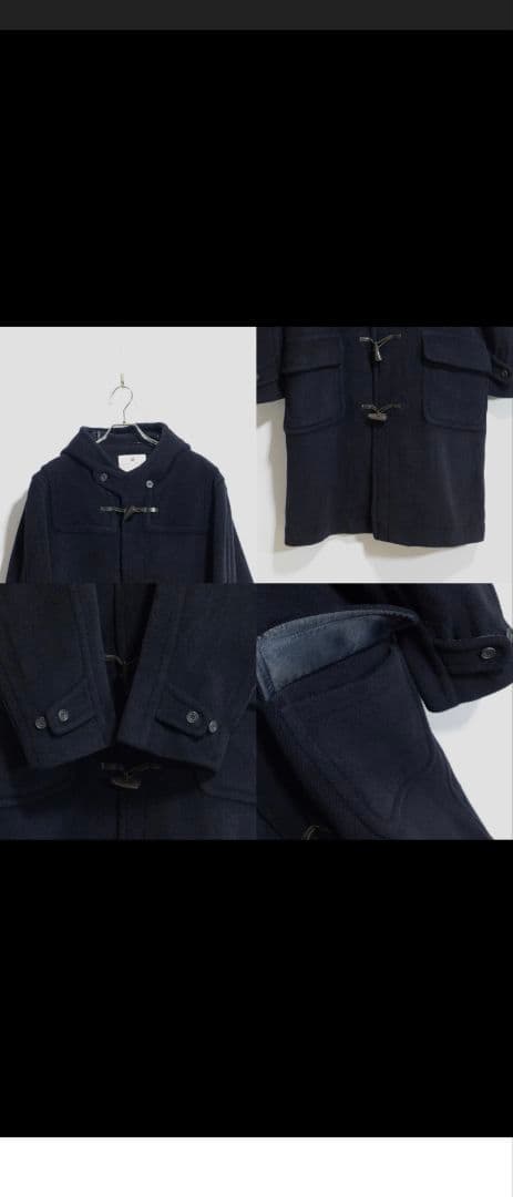 チベット社 ムーアブルックカットパイル ダッフルコート 濃紺（黒に近い）38