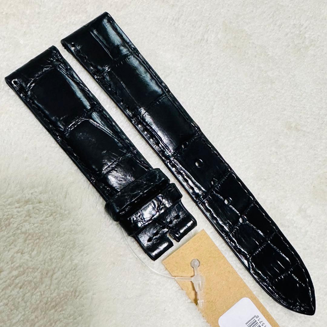 7251#20mm-18mmブラック★本物クロコダイル腕時計用ベルト