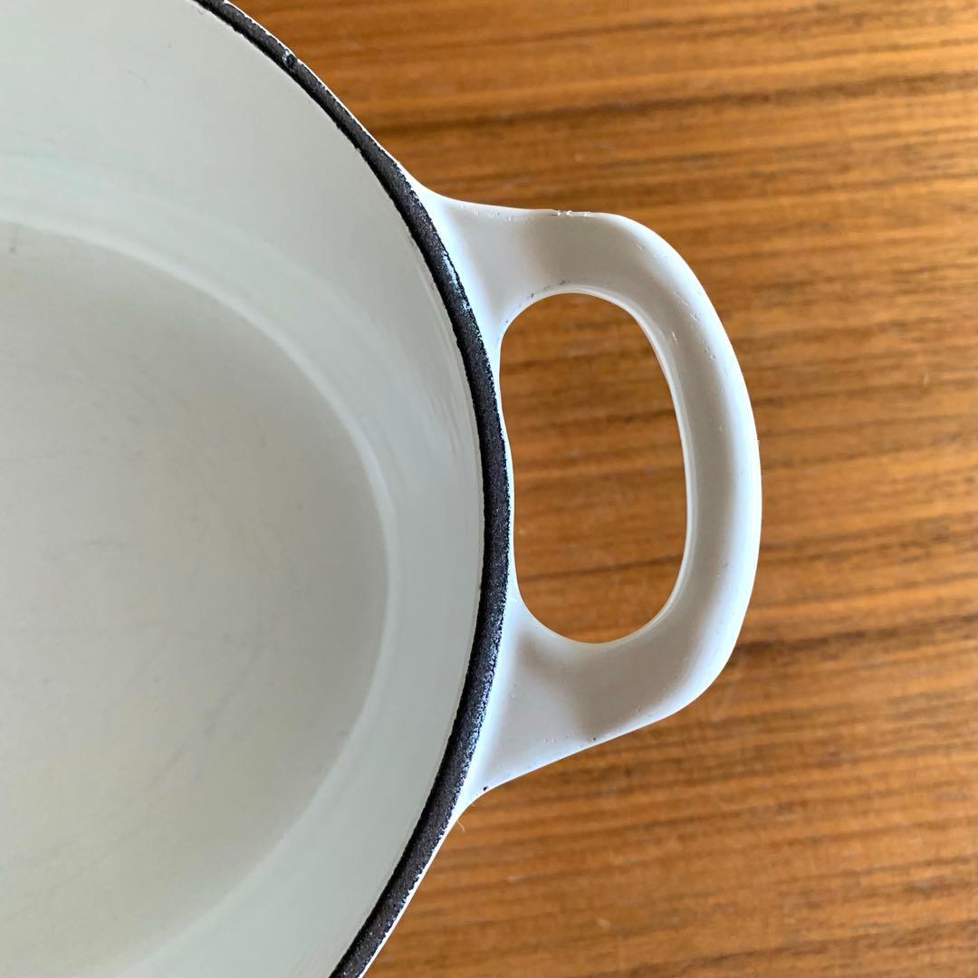 【スージ】LE CREUSET 両手鍋 27cm オーバル ホワイト