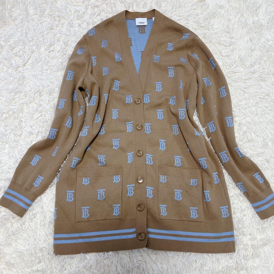 専用！バーバリー TBモノグラム カーディガン TB モノグラム ロゴ シルク混