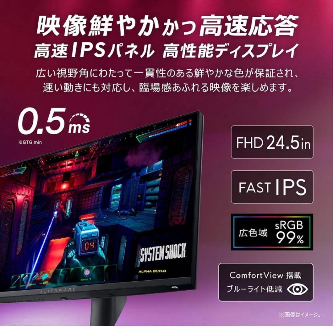 DELL ALIENWARE AW2523HFゲーミングモニター 360HZ