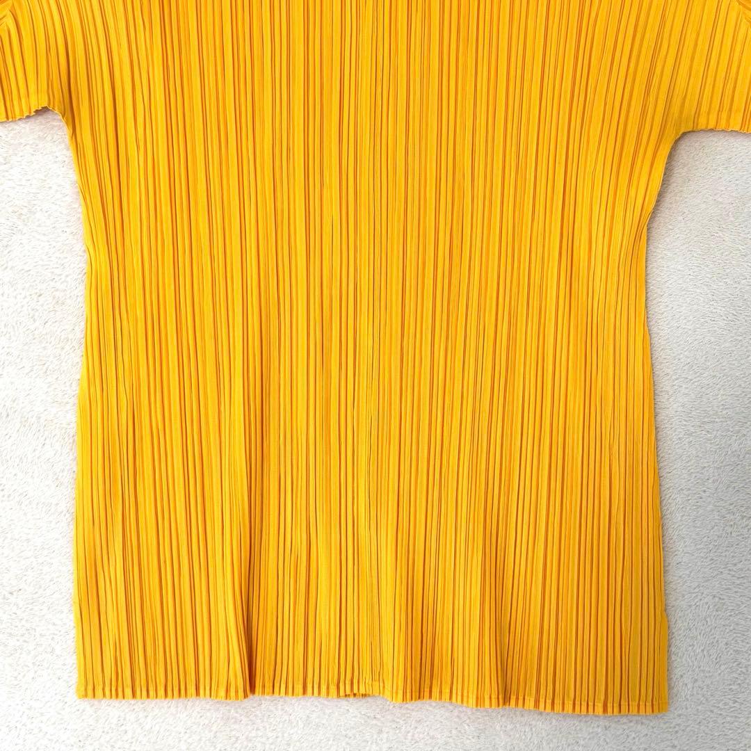 美品✨PLEATS PLEASE プリーツ　スリット入り　イエロー　長袖