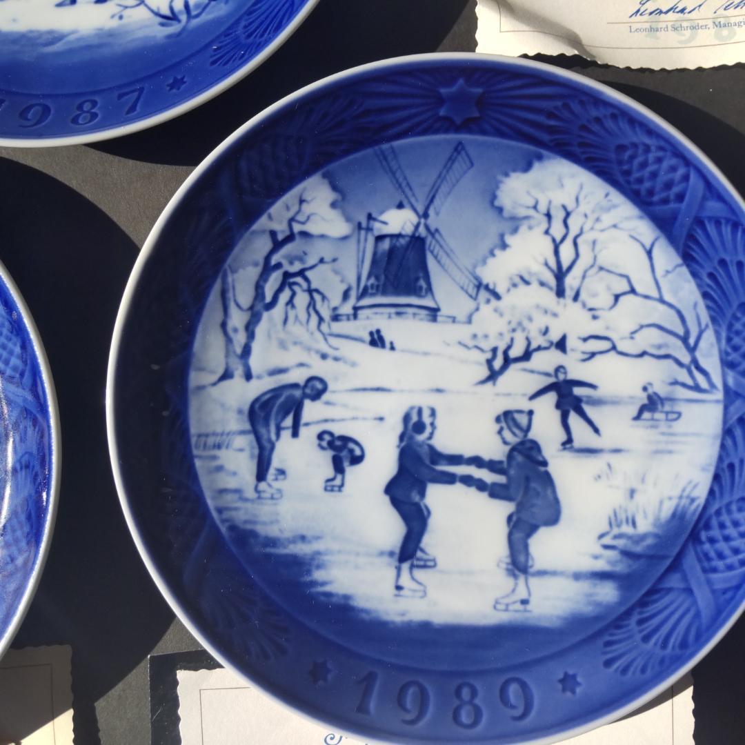 ロイヤルコペンハーゲン イヤープレート3枚 1987 1989 1993 箱付