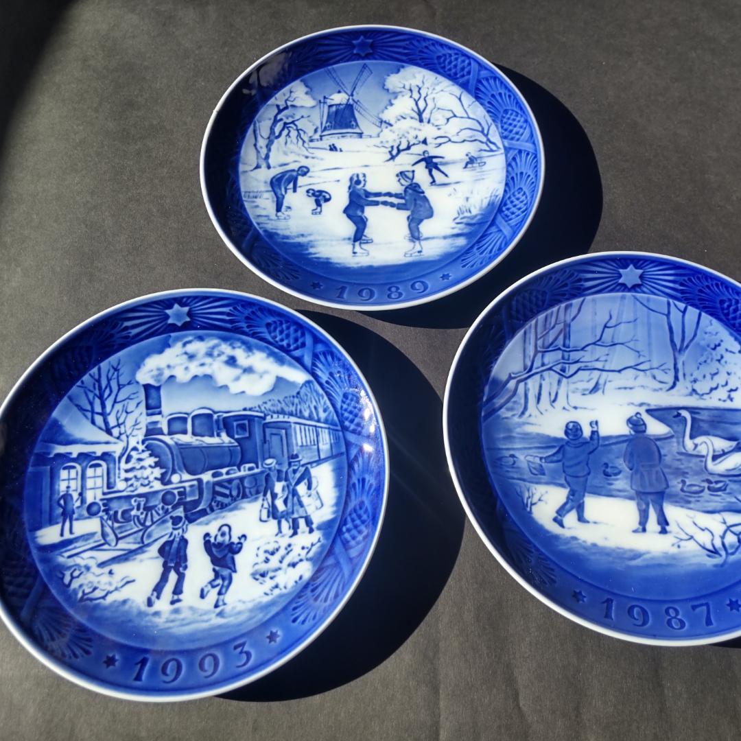 ロイヤルコペンハーゲン イヤープレート3枚 1987 1989 1993 箱付