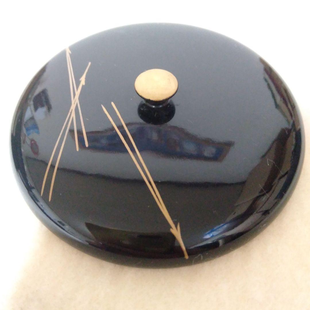 松竹梅蒔絵入　木製茶台十客　美品