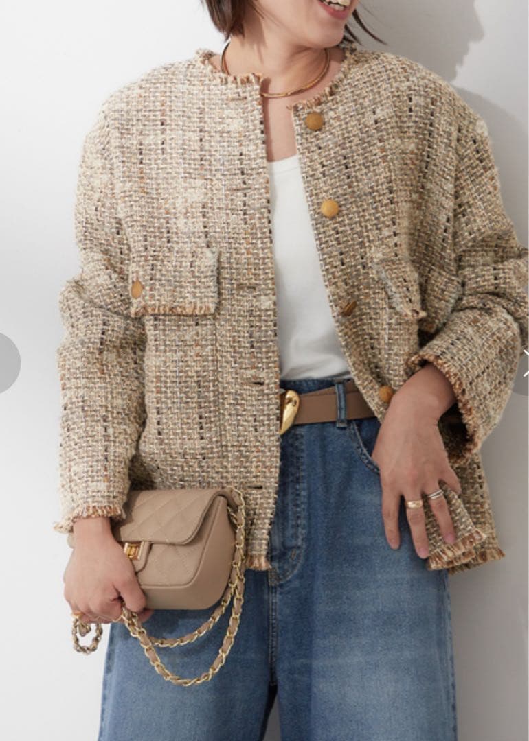 journal standard L'essage ラメツイードWIDE Jkt