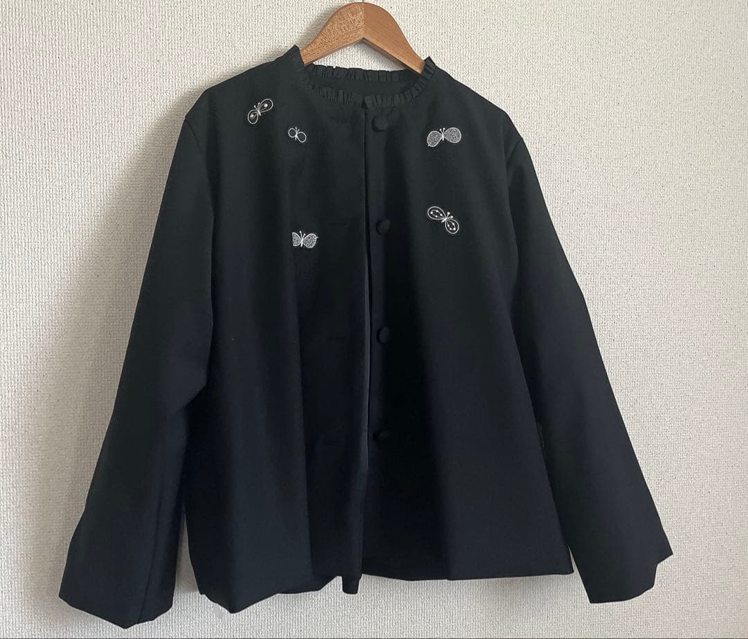 ミナペルホネン　タンバリン　choucho 薄手ウール　ジャケット　ハンドメイド