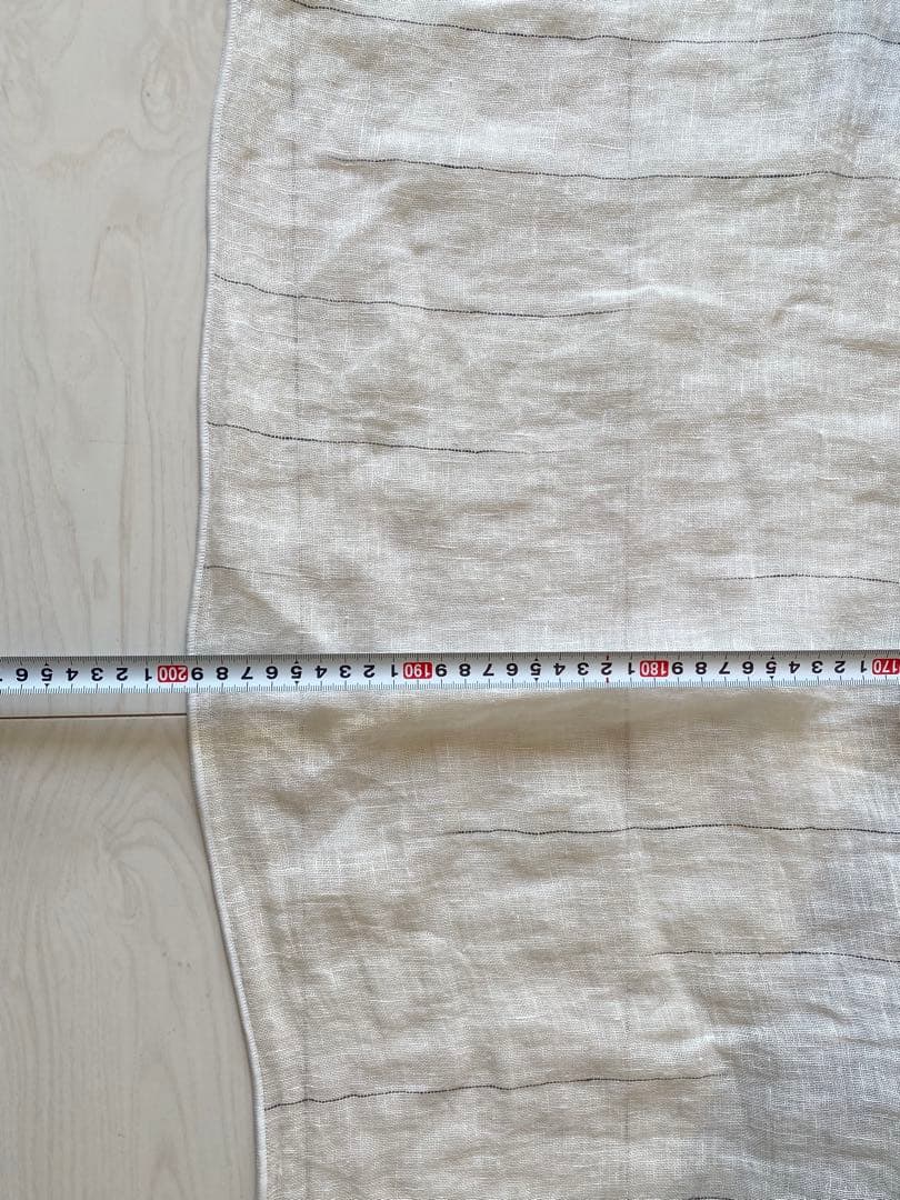 モモナチュラル リネンカーテン ホワイト グレー