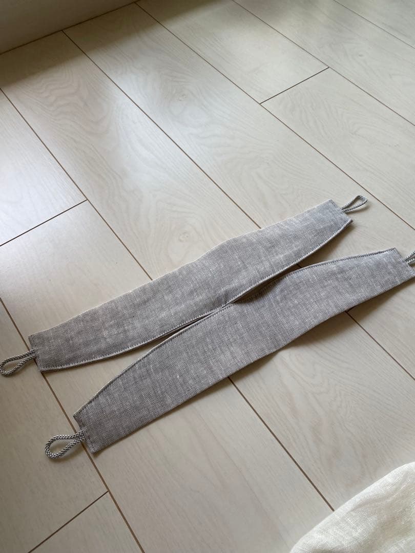 モモナチュラル リネンカーテン ホワイト グレー