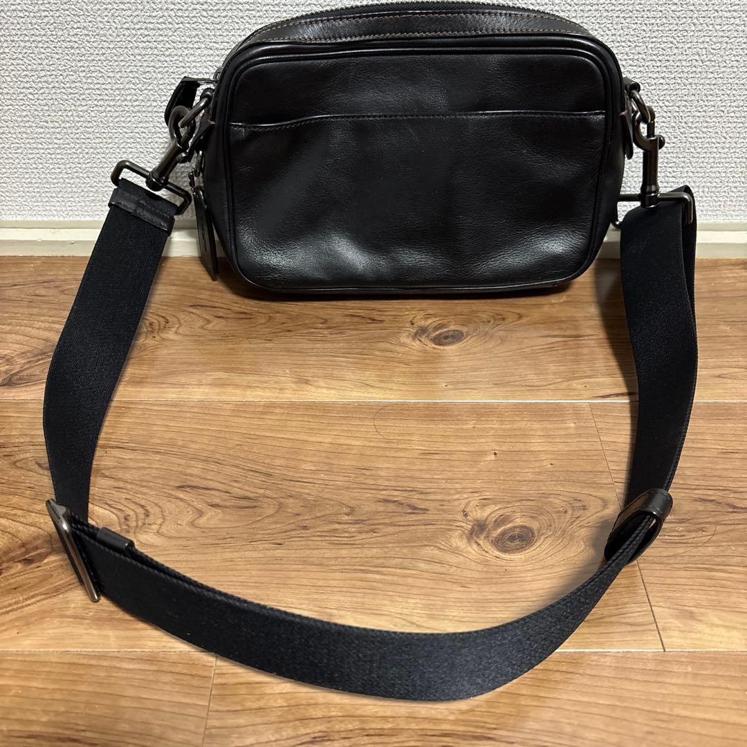 COACH コーチ　ブラックレザー ショルダーバッグ