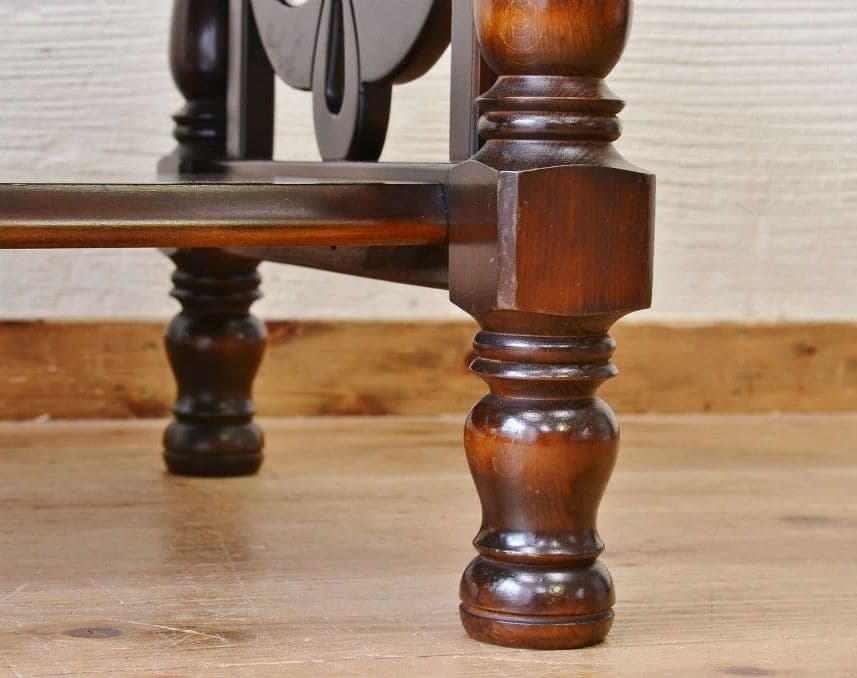 希少　1970's　飛騨産業　透かし彫り　花柄模様　ラック付属　ローテーブル