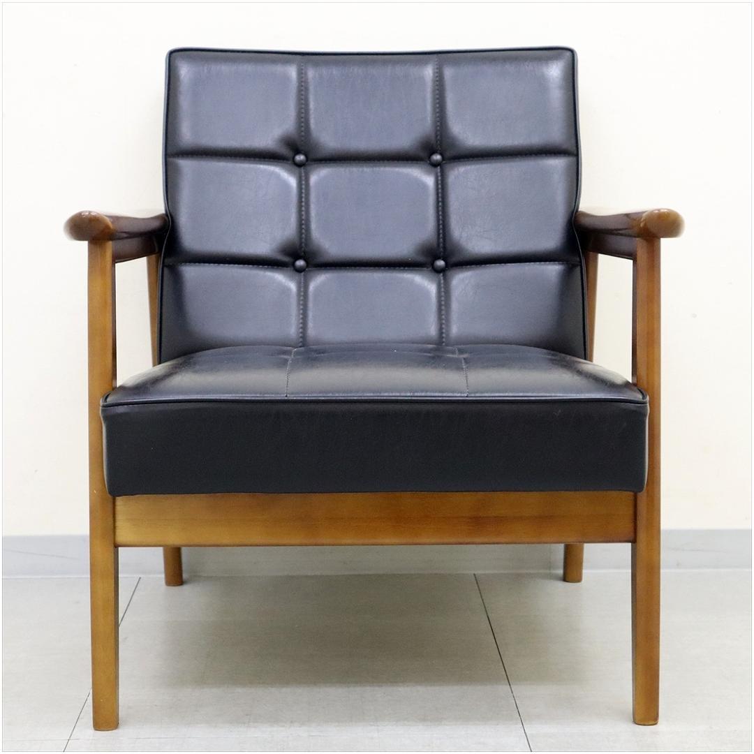 カリモク60 ロクマル Kチェア 1シーター スタンダード ブラック 1P