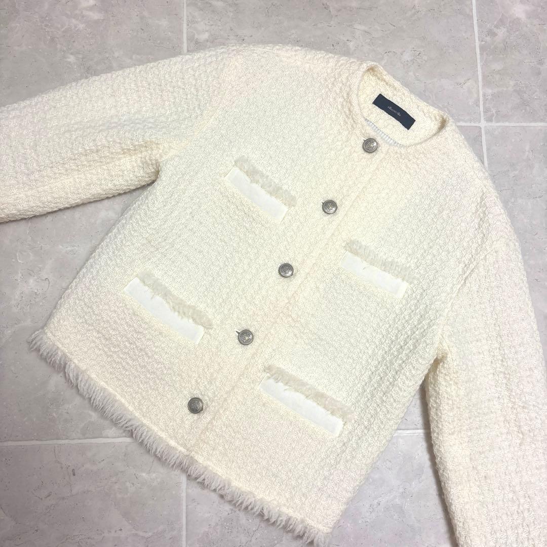 美品　アルアバイル ロービングツイードクルーネックジャケット