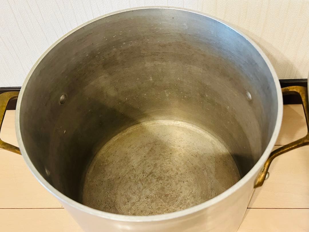 ☆HEIWA.ALUMI☆アルミ寸胴鍋 24㎝ プロ仕様 ヴィンテージ中古保管品