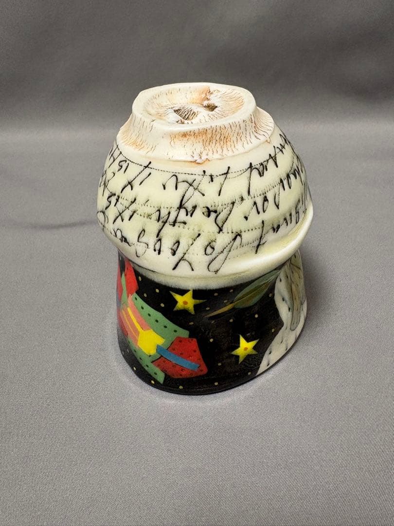 下和弘　色絵釉彩カップ　ロケット