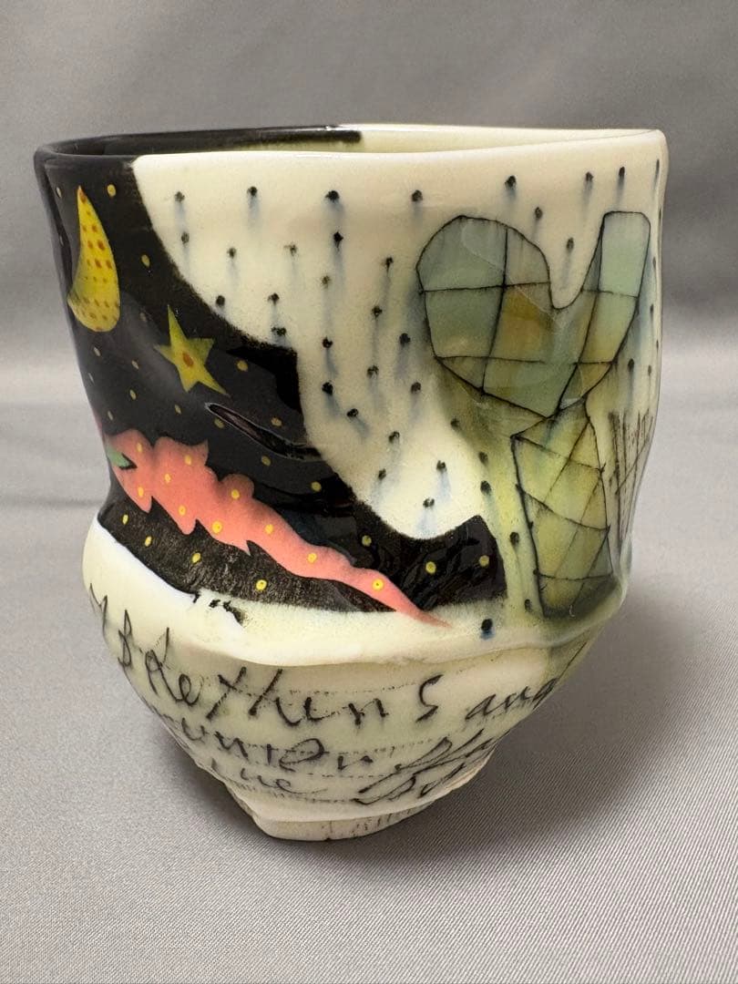 下和弘　色絵釉彩カップ　ロケット