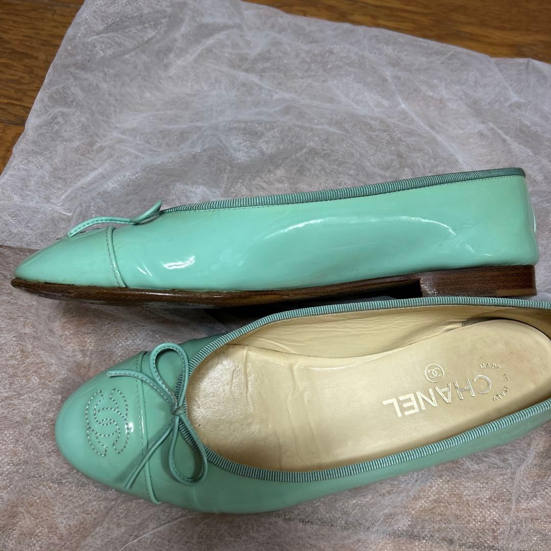 CHANEL ミントグリーン バレエシューズ　39