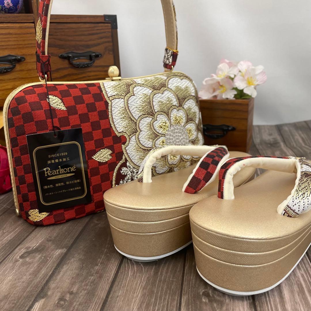 そ✨2007振袖などに✨西陣織 草履バッグ Lサイズ 少々訳あり新品