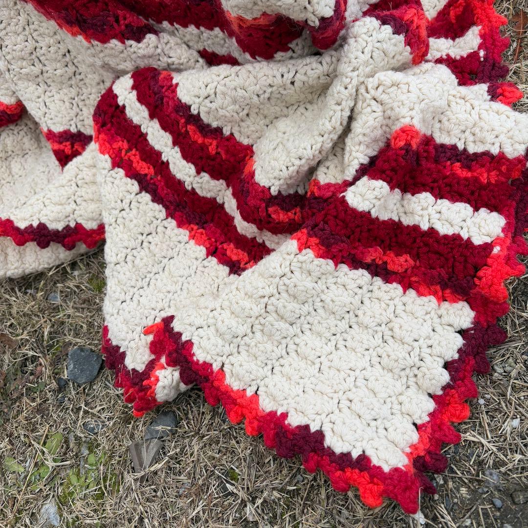 【USA vintage】グラニー ブランケット 膝掛け ラグ こたつカバー