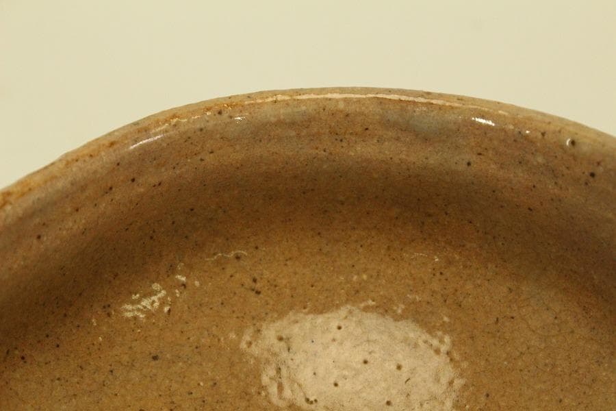 茶道具 夫婦茶碗 一対 黒織部 赤？ 書箱 骨董 古美術(BB455)