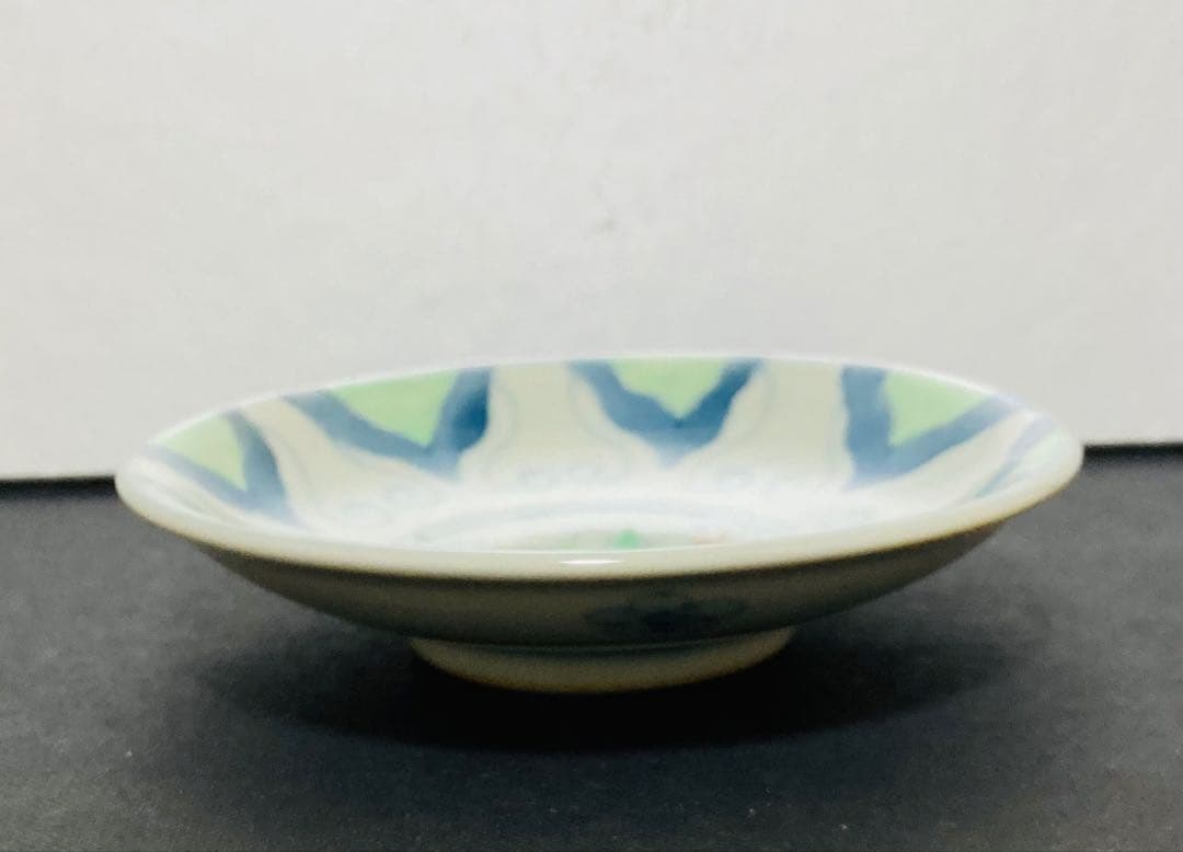 佐藤走波（五代）染錦　中国シルク文　三.五寸皿5枚