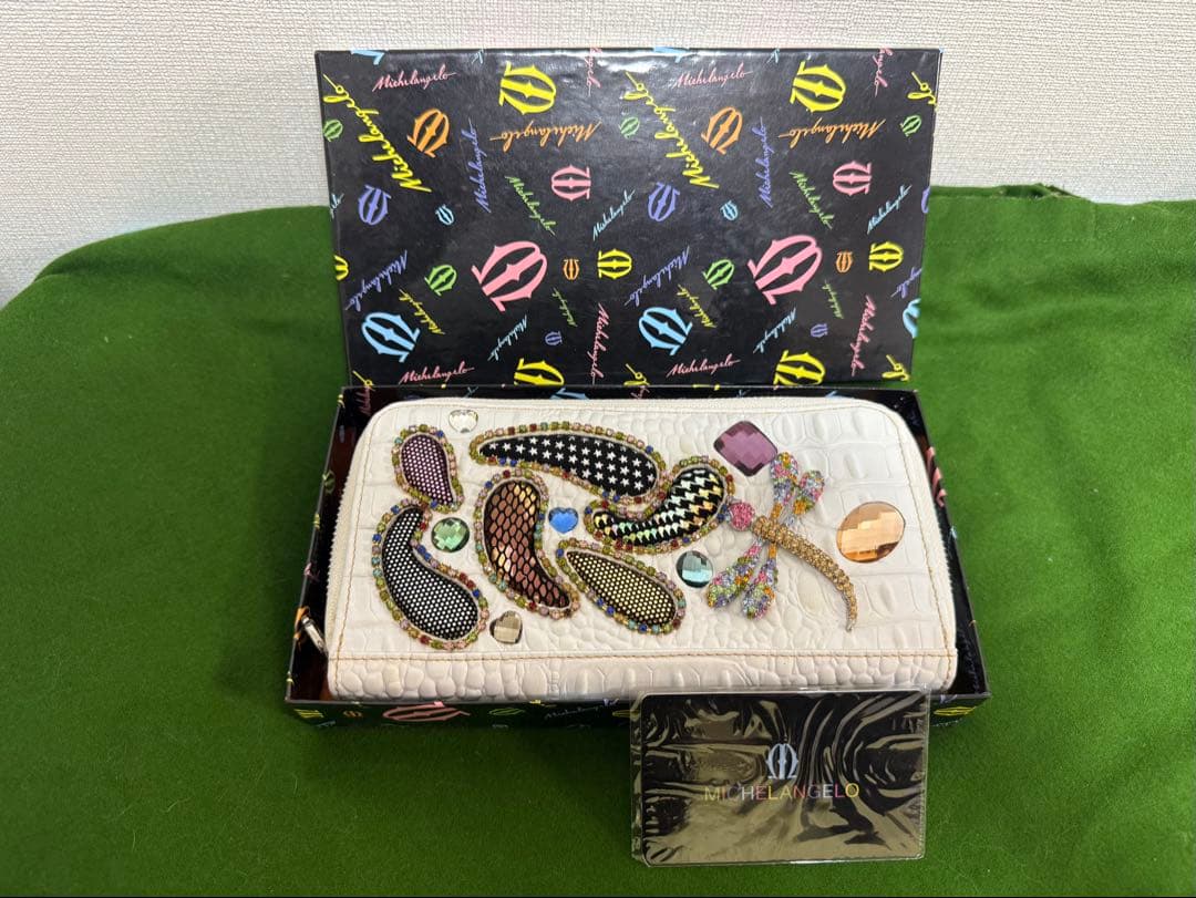 ★レア★MICHELANGELO ミケランジェロ 装飾長財布 ホワイト