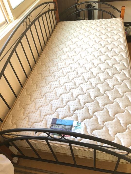 【美品】シングルベッド ソファ マットレス付き フランスベッド