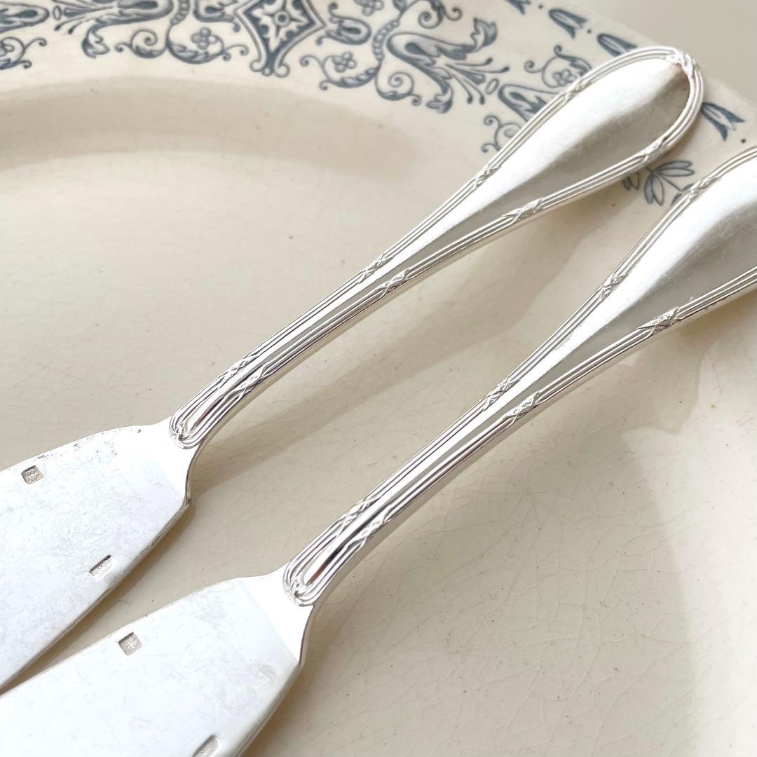 フランスアンティーク シルバーフィッシュナイフ２本セット