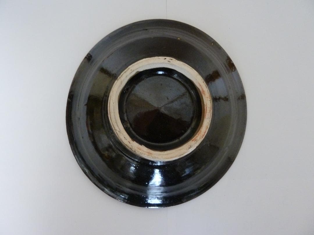 沖縄陶器　壺屋焼　６寸赤絵中皿