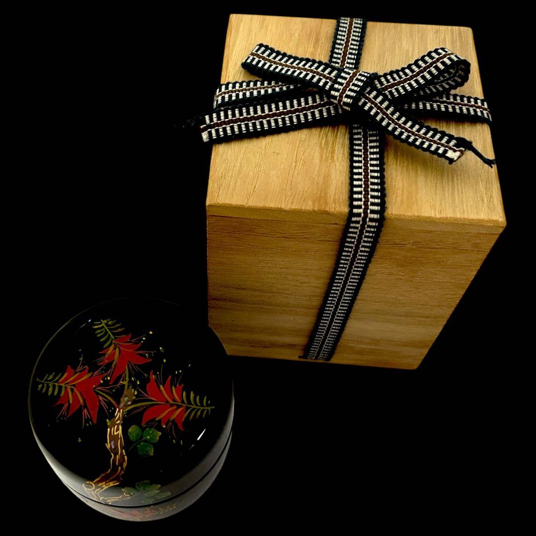 【茶道具】琉球塗 螺鈿茶器 松田勲作 漆器 漆芸 美術品 伝統工芸 共箱 箱書