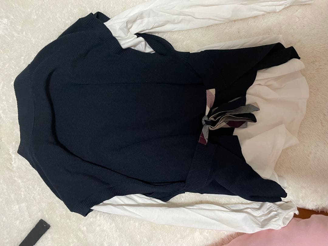 クレストブリッジ　ニット　ブラウス セットアップ　ネイビー　38