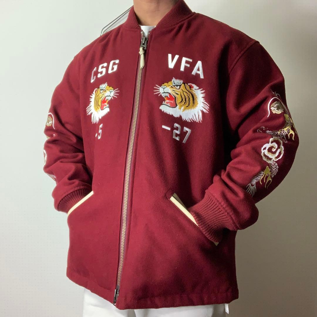 avirex カーコート XXL スカジャン スタジャン スーベニア 虎 刺繍