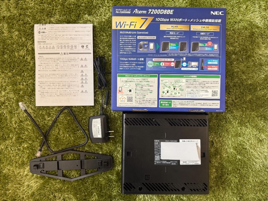 美品 NEC無線LAN Wi-Fi 7ルーター 11be AM-7200D8BE