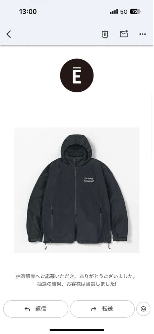 ジャケット・アウター Ennoy 3LAYER SHELL JACKET BLACK