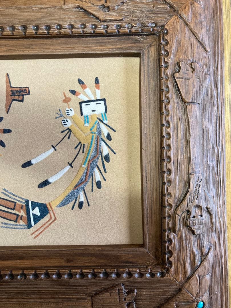 希少　額付き　ナバホ族 サンドアート