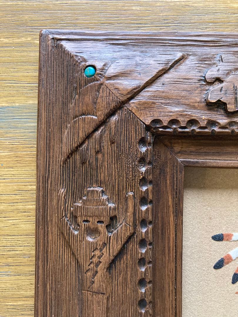 希少　額付き　ナバホ族 サンドアート