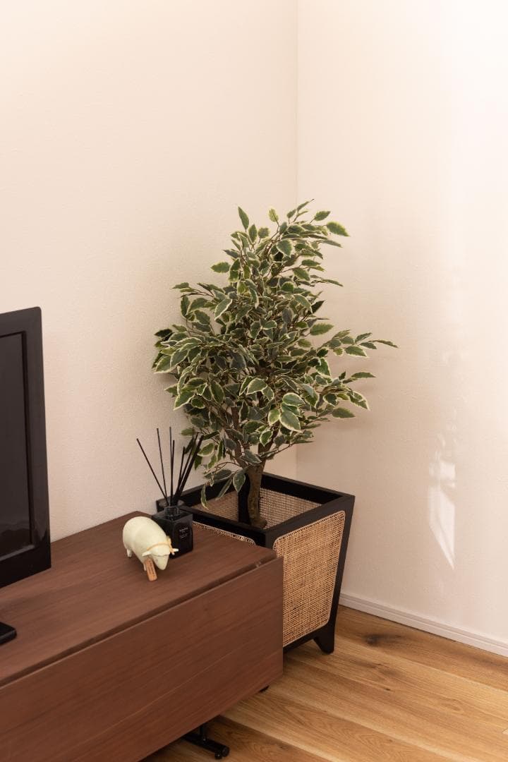 プランターカバー ラタン 木製 室内 おしゃれ 足付き GUY-924 N01