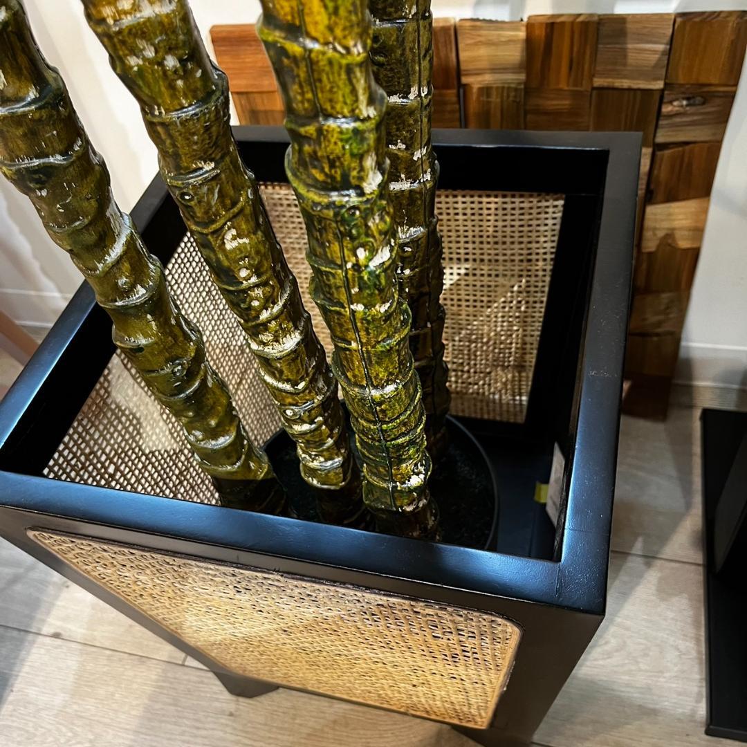 プランターカバー ラタン 木製 室内 おしゃれ 足付き GUY-924 N01