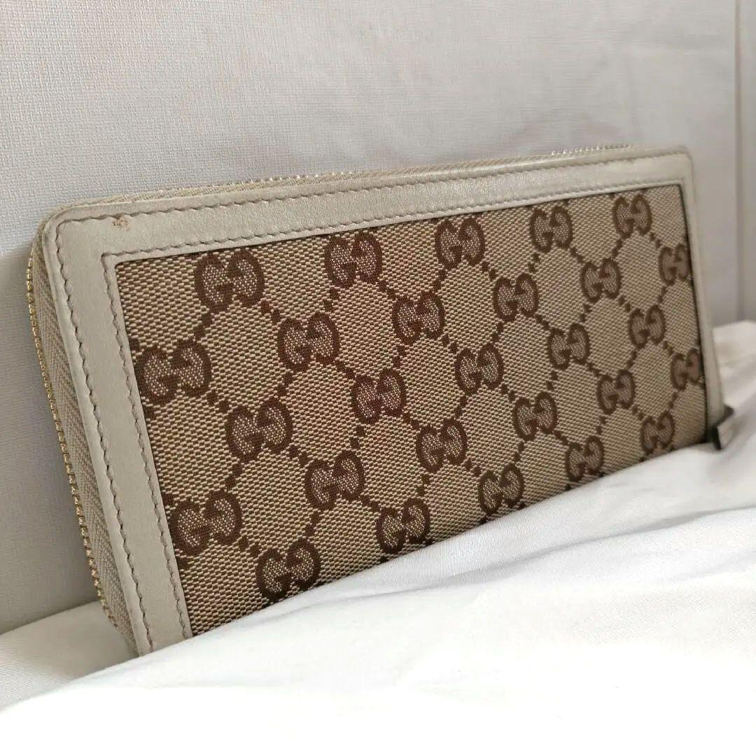美品　GUCCI　インターロッキング　長財布　コンチネンタル　キャンバス