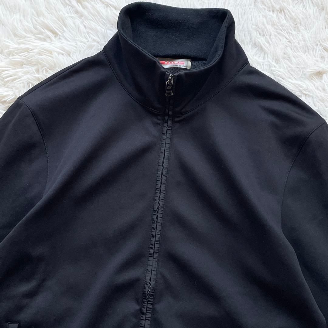 美品 00s Lサイズ PRADA トラックジャケット ストレッチ ラバーロゴ