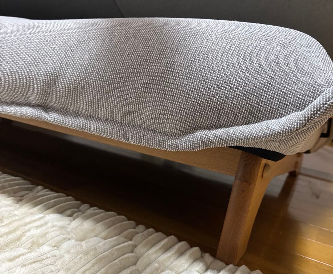 ソファー座椅子　ローソファー　ハイバック　2人掛け　リクライニング機能　グレー