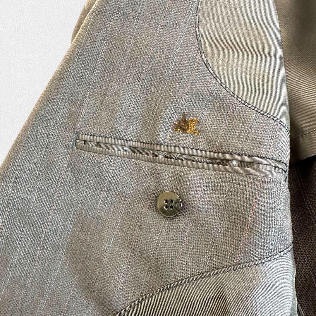 Burberrys 旧ロゴ モヘヤ スーツ ネイビー ストライプ AB6 セット