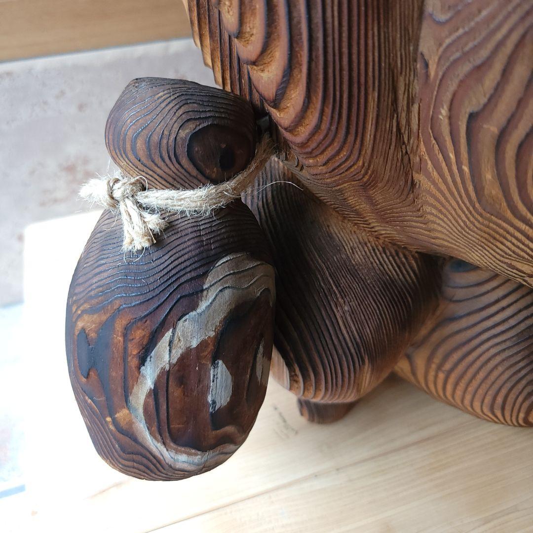 お宝☆木彫りのタヌキの置き物　超縁起物♪商売繁盛に！