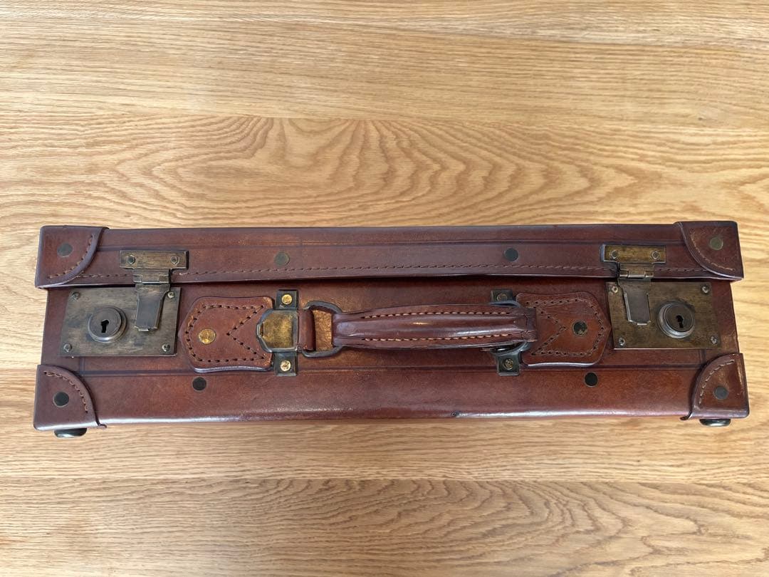 アンティーク 革製 レザー トランク ケース ビンテージ