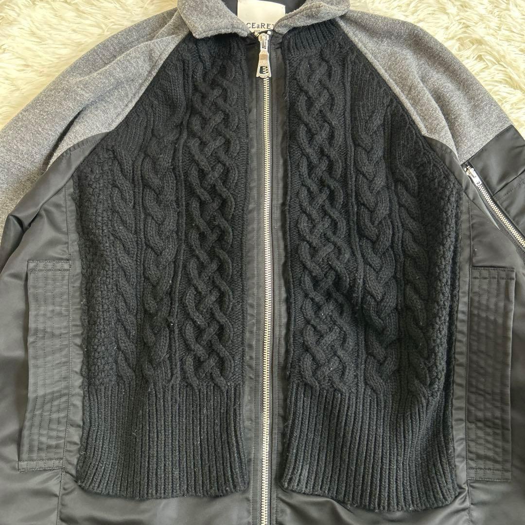 定価5.9万 シーレットフロムアラアラ ニットドッキングコート ブルゾン