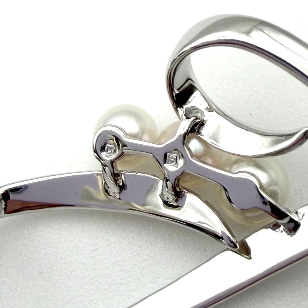 【にゃんこ】 2点セットミキモト シルバー 3珠 ブローチ、ネックレス