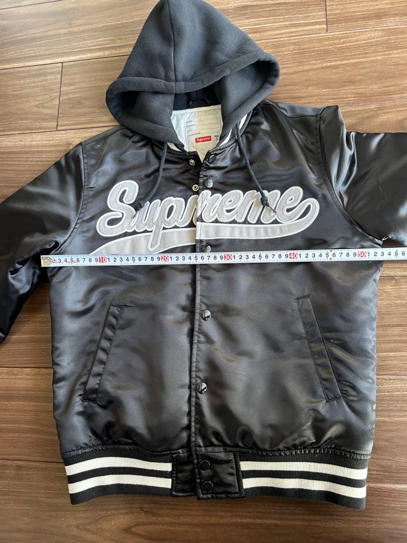 Supreme Satin Hooded Varsity Jacket 美品
