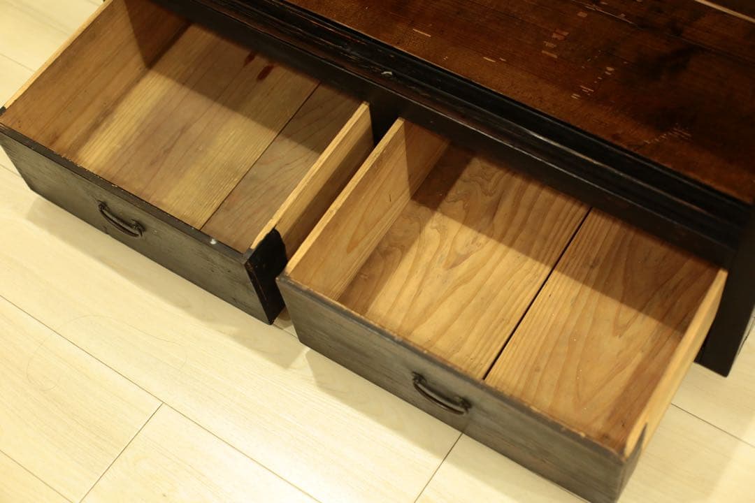 【アンティーク】ガラス戸収納棚