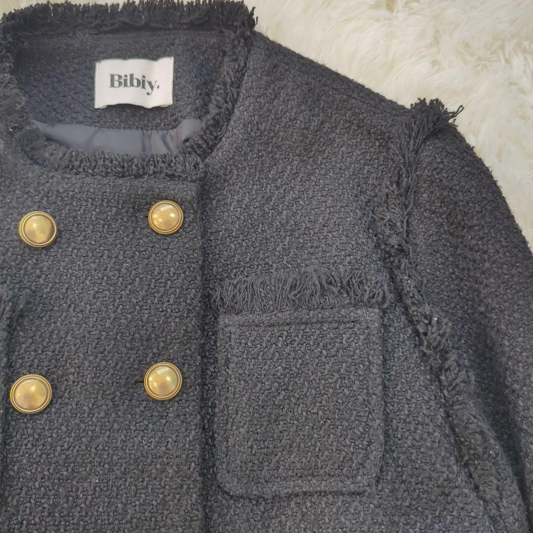 Bibiy. ELISA TWEED JACKET　ツイードジャケット 金ボタン
